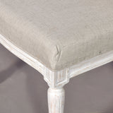 Elegant Oval Cane Back Chair  Antique White Finish