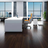 Luxury Curved Executive Desk – Glossy White & Walnut Contrast | SRK Modular Furniture Co.