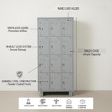 12-Door Steel Locker Cabinet | Industrial Storage Unit | SRK Modular Furniture