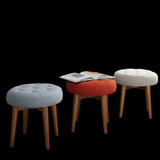 Modern Round Upholstered Ottoman Stool | Multi-Color Seating Pouf | Theom Living