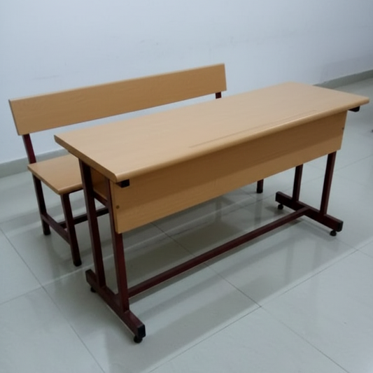 Dual Seater Classroom Desk & Bench | Institutional School Furniture | SRK Modular Furniture