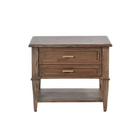 Rustic Wooden Side Table with Storage  Elegant & Functional