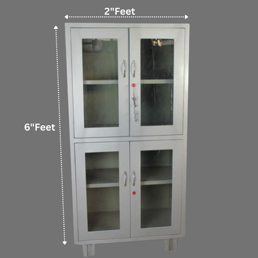 Metal Almirah with double door Glass