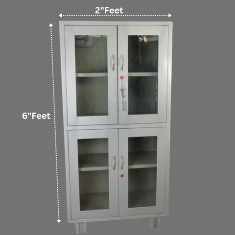 Metal Almirah with double door Glass
