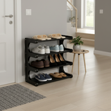 Compact 3-Tier Wooden Shoe Rack | Natural Finish Footwear Organizer | Theom Living