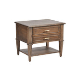 Rustic Wooden Side Table with Storage  Elegant & Functional