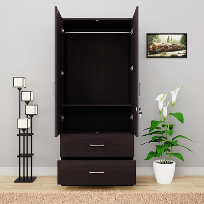 Aveline Compact Wardrobe with Mirror & Drawers | Ocean Blue Matte Finish | SRK Modular Furniture