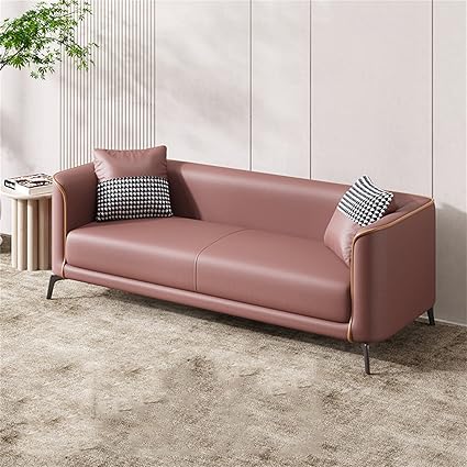 Vittoro Fusion Sofa | Tan Leather & Checkered Fabric Designer Sofa | Theom Living