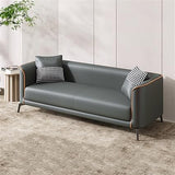 Vittoro Fusion Sofa | Tan Leather & Checkered Fabric Designer Sofa | Theom Living