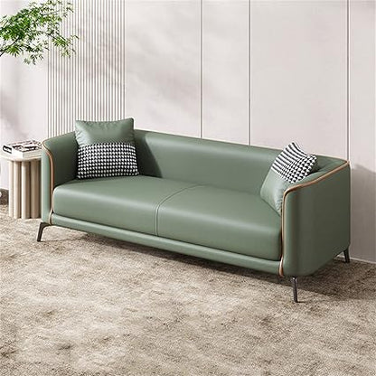 Vittoro Fusion Sofa | Tan Leather & Checkered Fabric Designer Sofa | Theom Living
