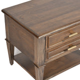 Rustic Wooden Side Table with Storage  Elegant & Functional