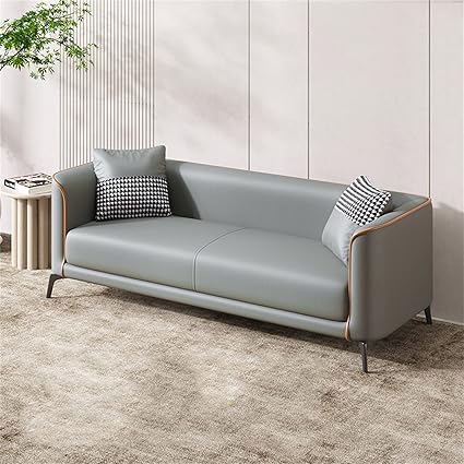 Vittoro Fusion Sofa | Tan Leather & Checkered Fabric Designer Sofa | Theom Living