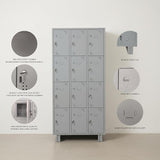 12-Door Steel Locker Cabinet | Industrial Storage Unit | SRK Modular Furniture