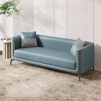 Vittoro Fusion Sofa | Tan Leather & Checkered Fabric Designer Sofa | Theom Living