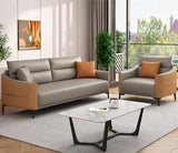 The “Aurelia Duo-Tone” Sofa Set | Premium Leatherette 3+1+1 Seater with Marble-Top Center Table