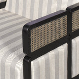 Modern Striped Fabric Armchair Contemporary Accent Chair