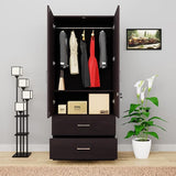 Aveline Compact Wardrobe with Mirror & Drawers | Ocean Blue Matte Finish | SRK Modular Furniture