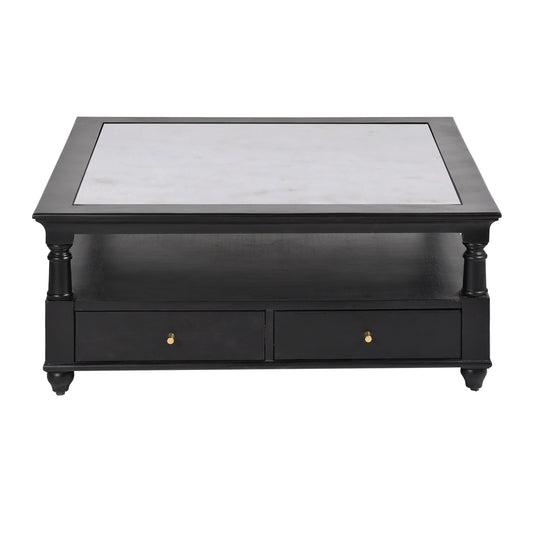 Elegant Black Marble Top Coffee Table