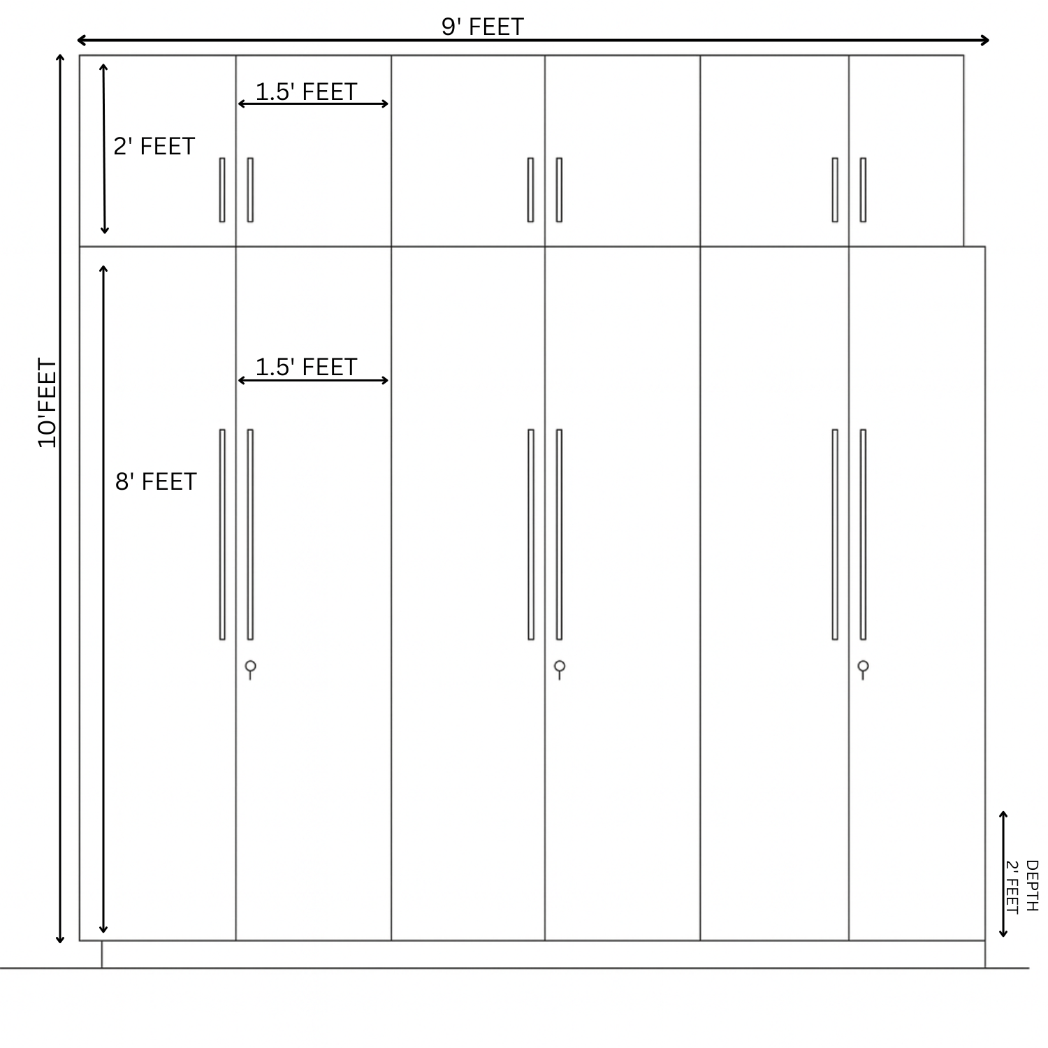 Astra Classic Wardrobe | Full-Height Modular Storage | Walnut Wood Finish | SRK Modular Furniture