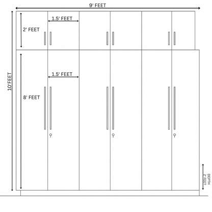Astra Classic Wardrobe | Full-Height Modular Storage | Walnut Wood Finish | SRK Modular Furniture