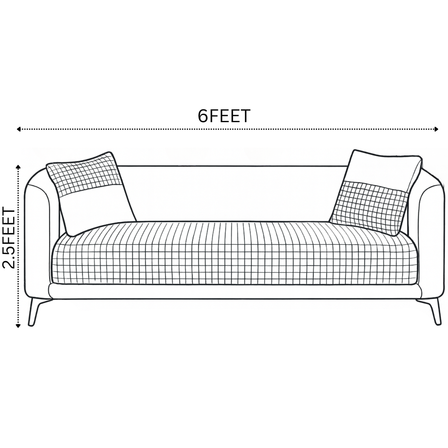 Vittoro Fusion Sofa | Tan Leather & Checkered Fabric Designer Sofa | Theom Living