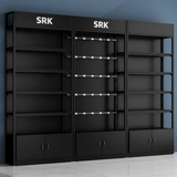 SRK Premium Black Display Rack System | Modular Retail & Showroom Shelving Unit | SRK Modular Furniture