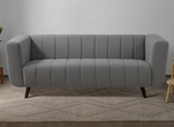 Aurelia Luxe Grey Sofa | Vertical Channel Tufted Design | Theom Living