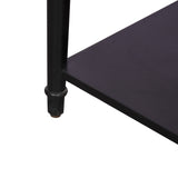 Modern Black Wood Side Table with Drawer & Shelf Nightstand or End Table