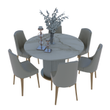 SRK Furniture White Cobe Dining Table