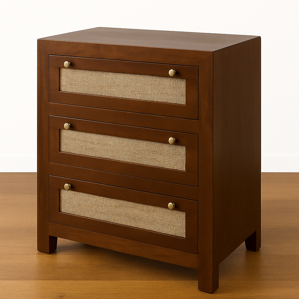 CaneAccent Modern Wooden Chest of Drawers