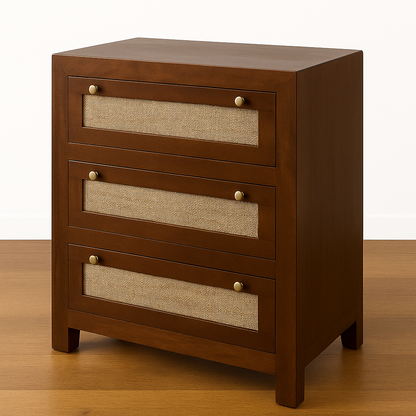 CaneAccent Modern Wooden Chest of Drawers
