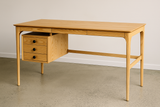 Scandinavian Solid Wood Office Desk with Storage Drawers