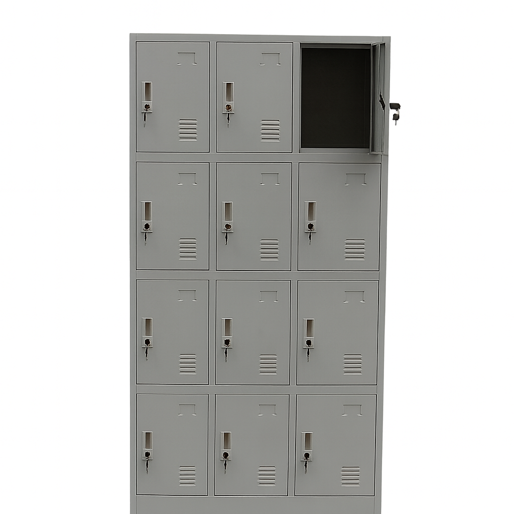 12-Door Steel Locker Cabinet | Industrial Storage Unit | SRK Modular Furniture