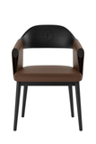 Modern Designer Accent Chair | Black & Brown Upholstered Dining / Office Chair | SRK Modular Furniture