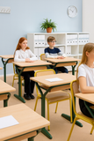 Student Study Desk | Single Seater Classroom Table with Metal Frame | SRK Modular Furniture