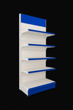 SRK Branded Retail Display Rack | 5-Tier Metal Gondola Shelf Unit | Modular Retail Fixture