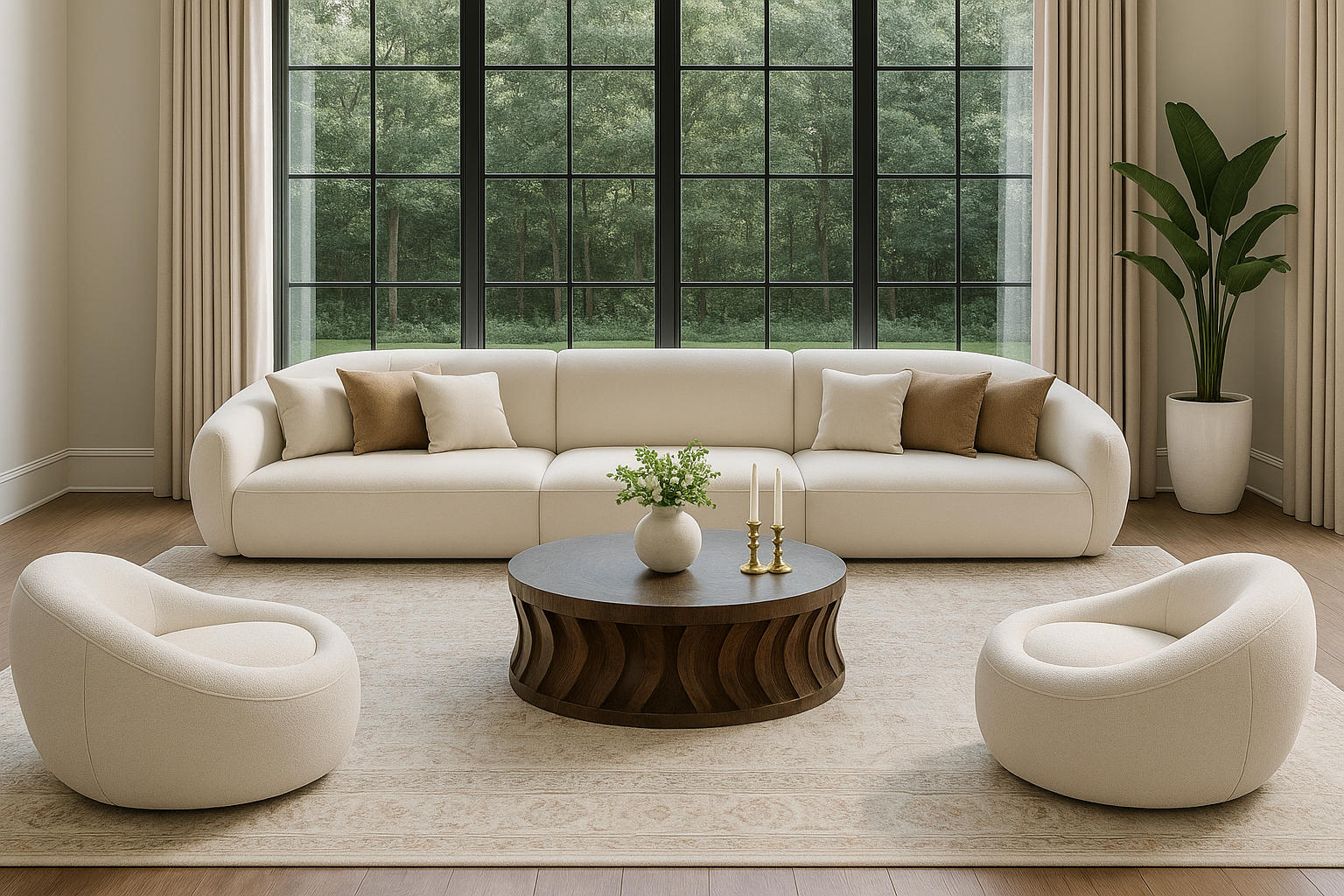 The “Terrana Modular” Sofa Set | Luxury Terracotta Sectional with Lounge Chair & Ottoman