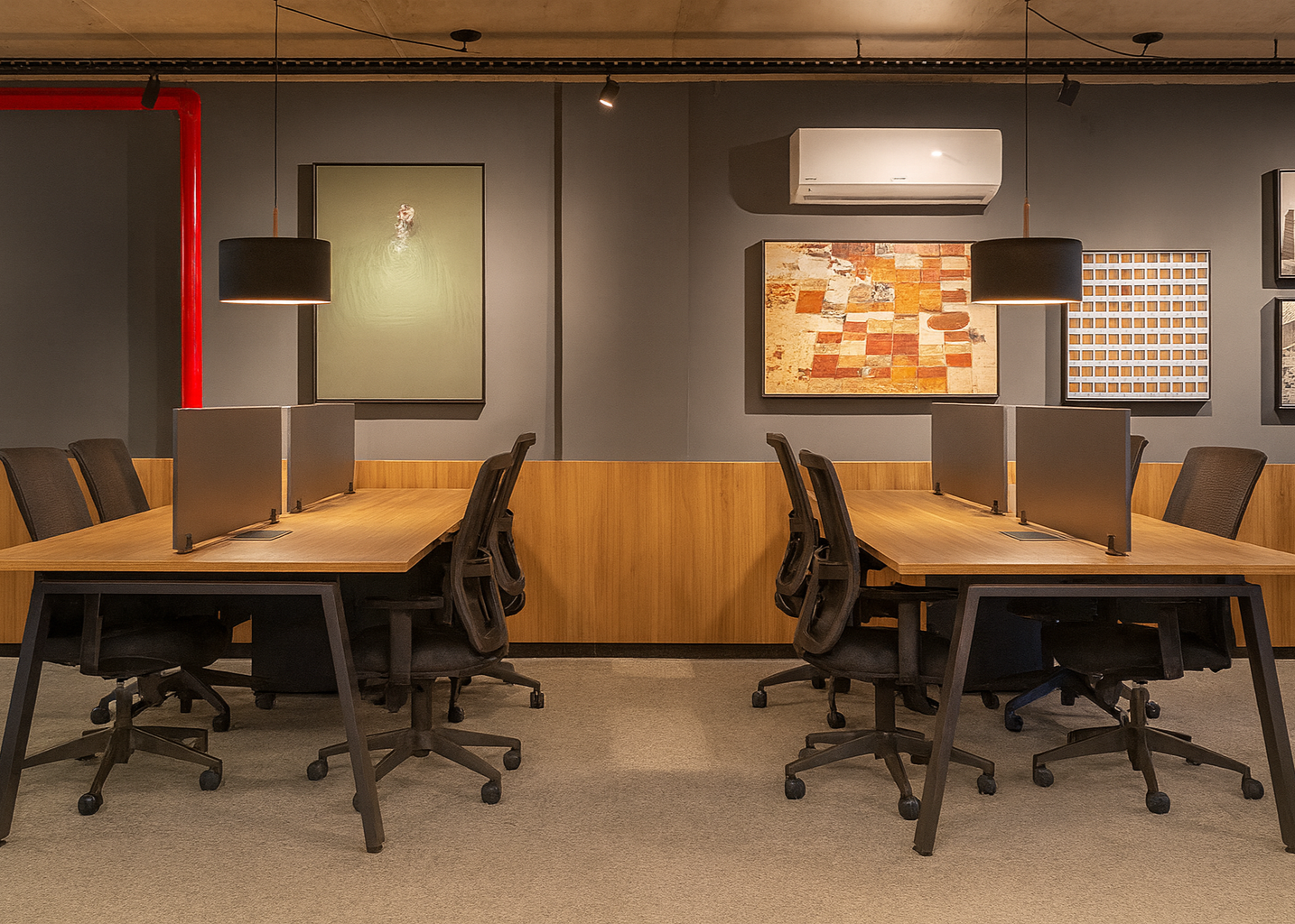 8-Seater Executive Modular Workstation | Dual Cluster Office Desk with Partition Screens | SRK Modular Furniture