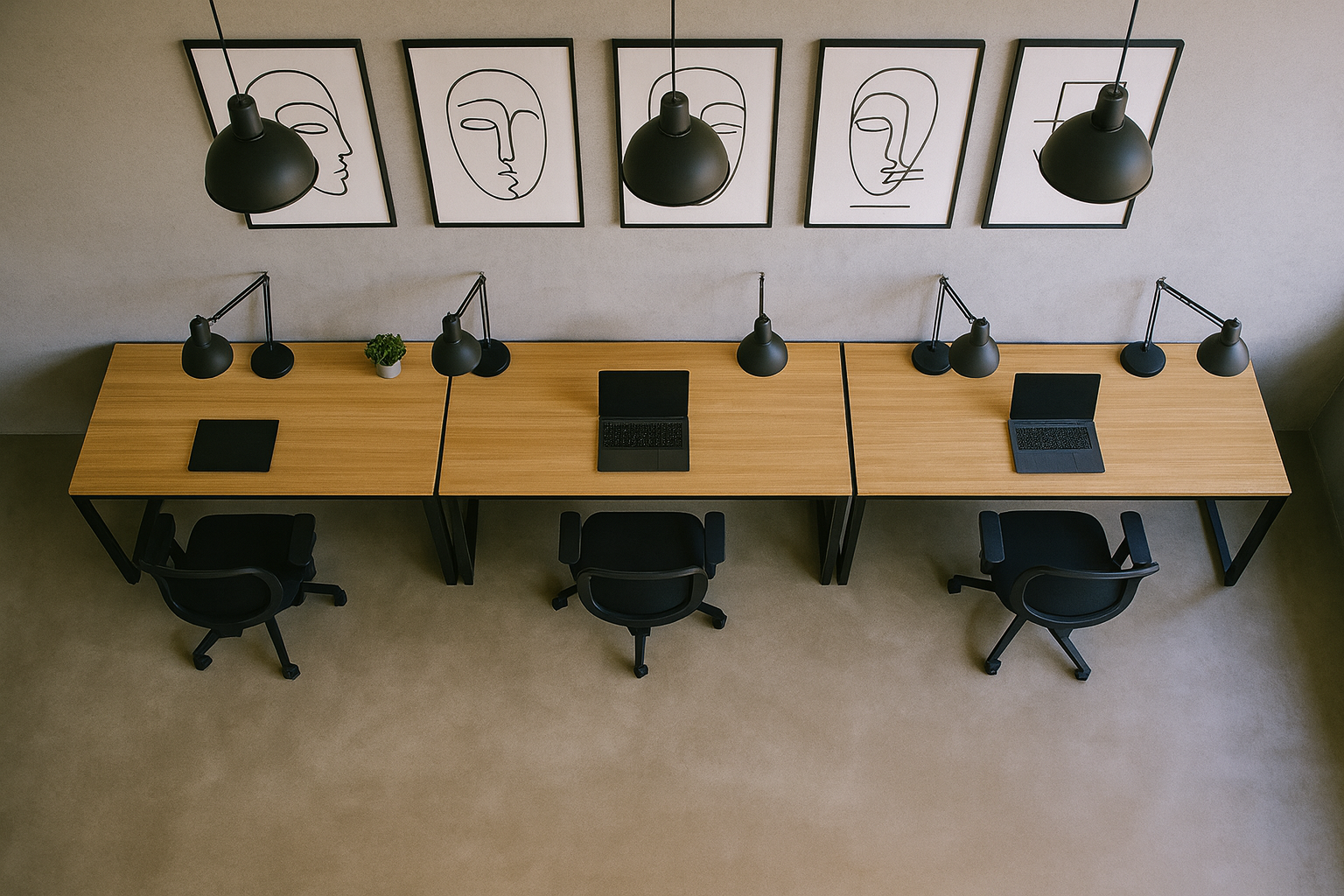 Modern 6-Seater Office Workstation Set | Teak Finish Tabletop & Black Metal Frame | Premium Modular Office Furniture by SRK Furniture