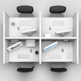 Compact 4-Seater Office Cubicle Workstation | Grey Partition Desk | Modular Office Furniture by SRK Furniture