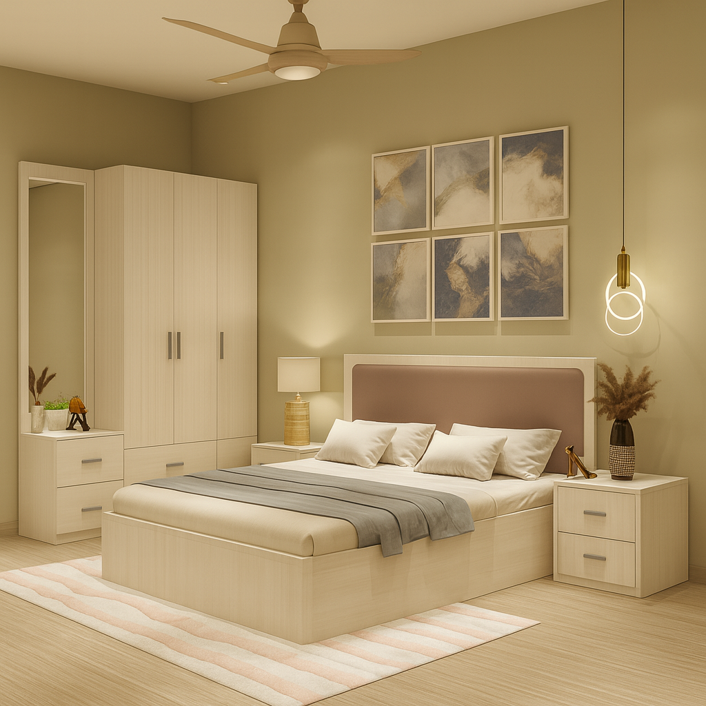 Ivory Bliss Bed with Nightstands