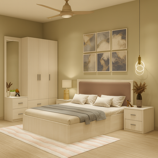 Ivory Bliss Bed with Nightstands