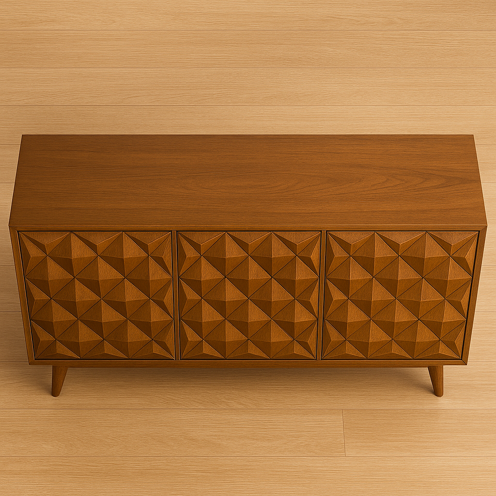 GeoPattern Mid-Century Wooden Sideboard