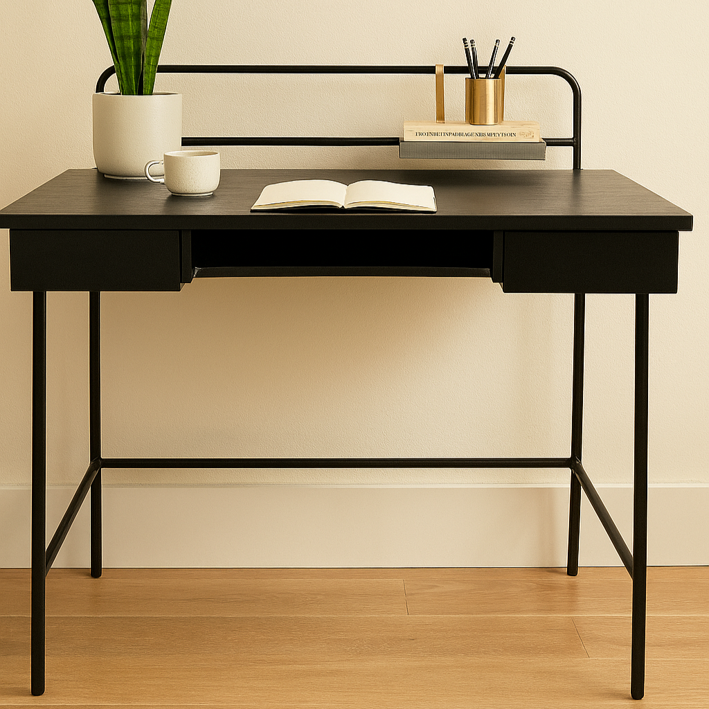 Modern Industrial Metal & Wood Study Desk