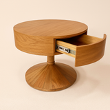Aurora Round Pedestal Table with Hidden Drawer