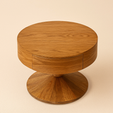 Aurora Round Pedestal Table with Hidden Drawer