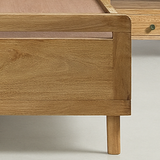 Sereno Solid Wood Bed with Cane Headboard & Matching Side Tables