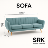 Aurelia Modern Fabric Sofa | Soft Aqua Blue Upholstery | Theom Living