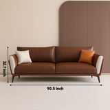 Aristo Luxe Leather Sofa | Modern Wooden Frame Sofa | Theom Living