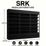 SRK Premium Black Display Rack System | Modular Retail & Showroom Shelving Unit | SRK Modular Furniture